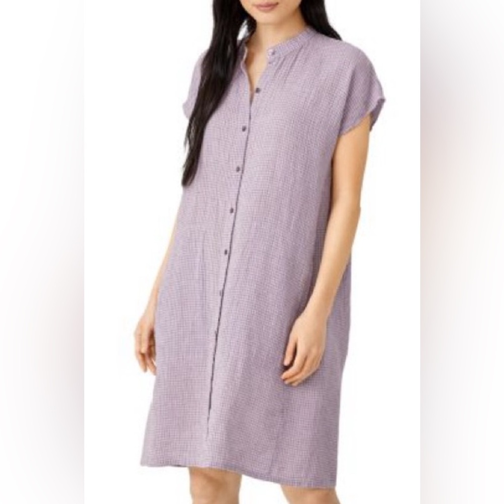 Hatch Louise Dress in Lilac Gingham